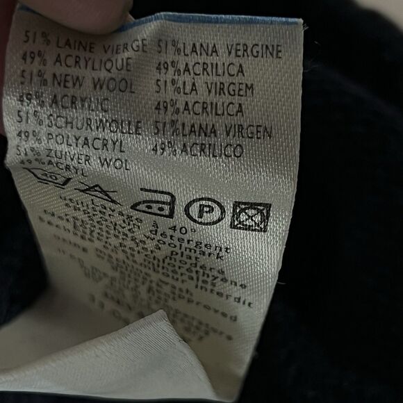 Lacoste Big Logo Wool Mark Blend Laine Vierge Black Sweater Size 16 Large - Picture 14 of 14